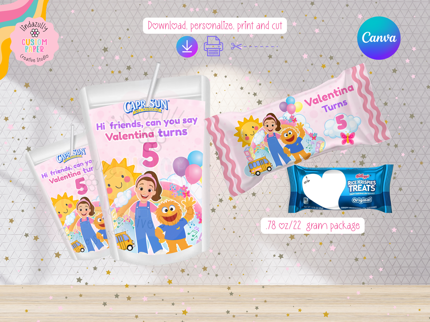 Educational Printable Party Bundle Kit (Digital file) Personalize in Canva