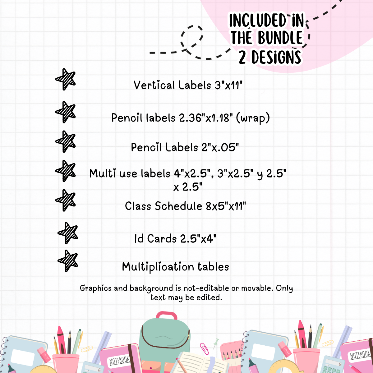 Pink Snoopy Schoo Label - Digital Download