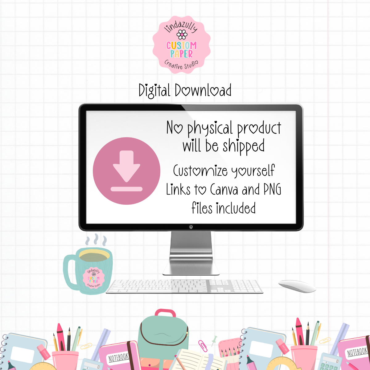 Pink Snoopy Schoo Label - Digital Download