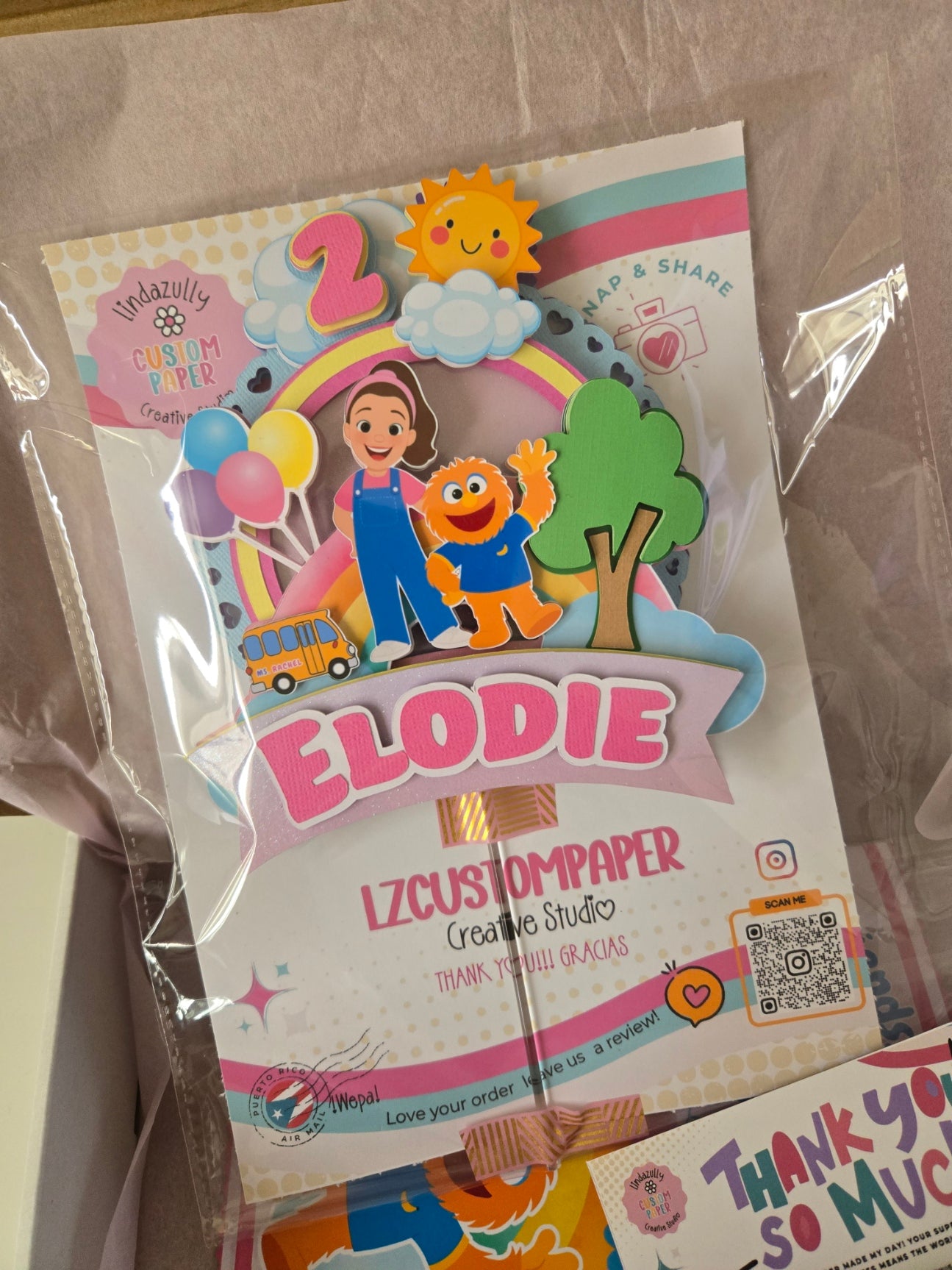 MS Rachel Cake Topper-Educational Show Inspired Birthday Cake Topper: Handmade Learning Party Decoration