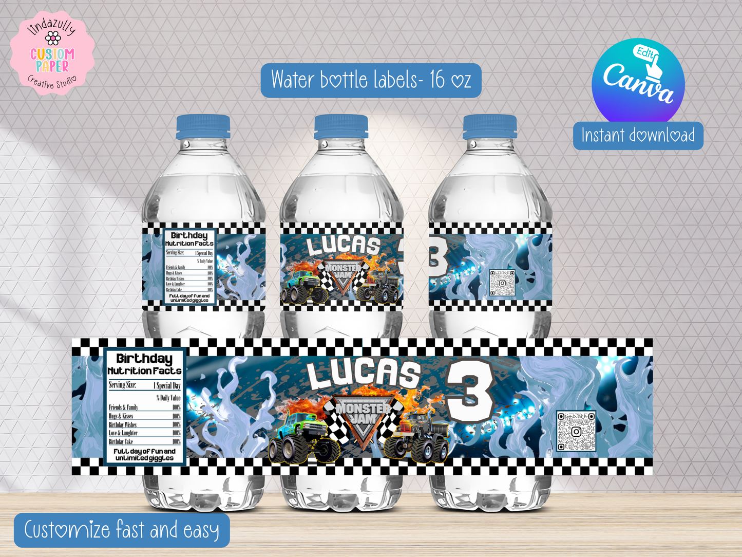 Monster Truck Jam Birthday Party Bundle, (Digital Download) Canva Editable