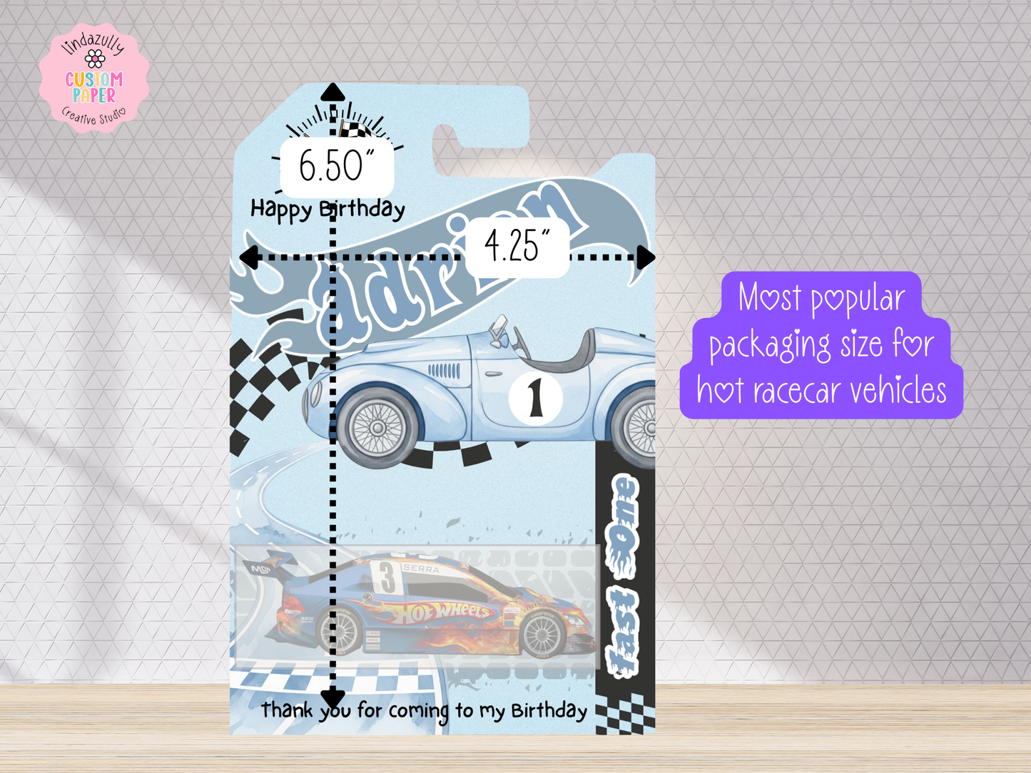 Hot Wheels Style Party Favor | Canva Editable | PNG for Cricut | Commercial License