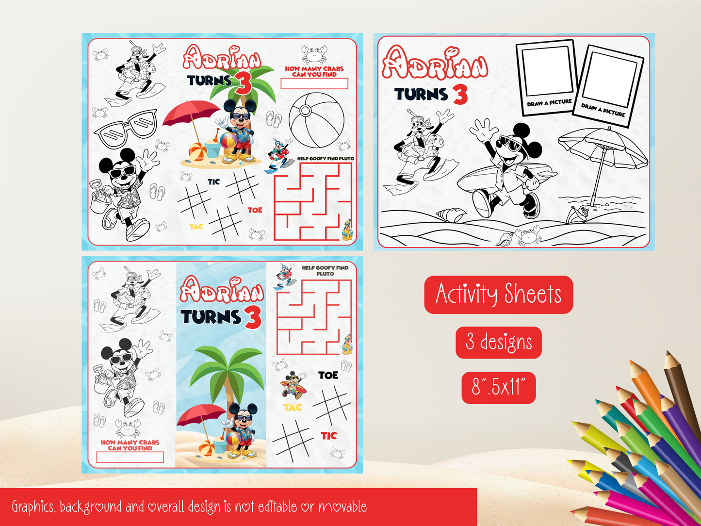 Mickey Summer Birthday Party Printables