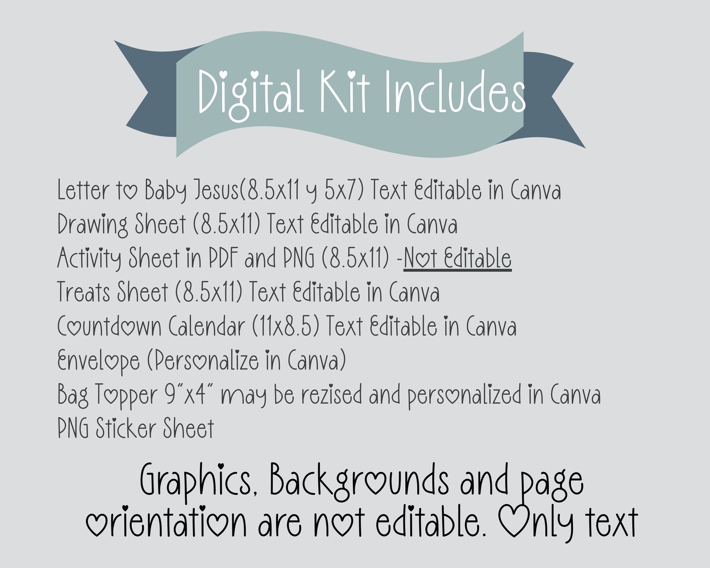 Imprimible Carta al Niño Jesus- Dear Baby Jesus Digital Kit Personal and Commercial