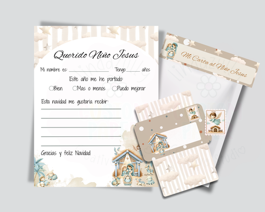 Imprimible Carta al Niño Jesus- Dear Baby Jesus Digital Kit Personal and Commercial