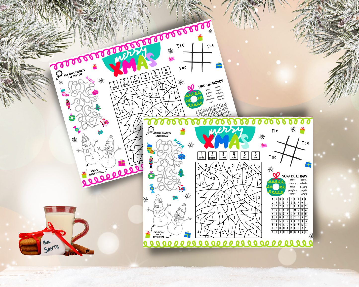 Santa Letter Kit - Digital Download (Personal and Commercial use) English and Spanish