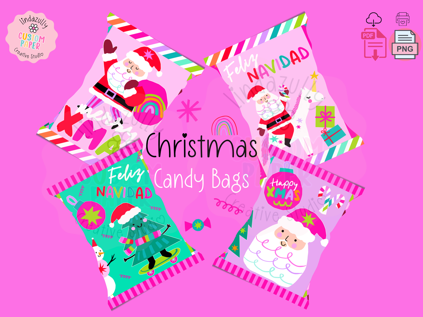 Christmas Candy Bags-English and Spanish