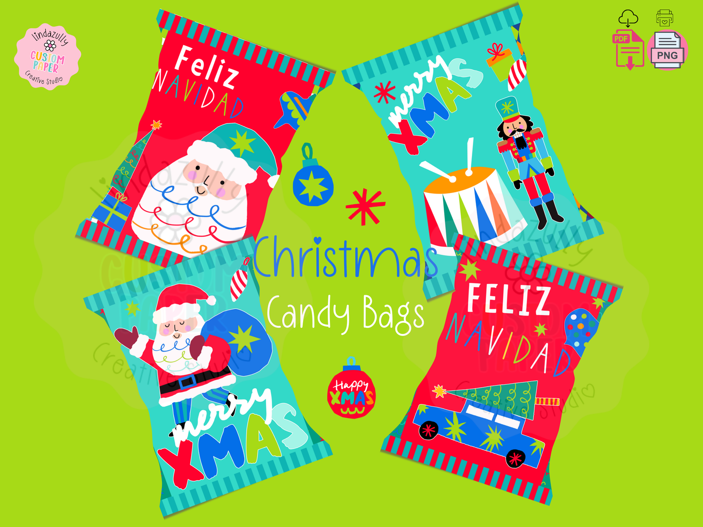 Christmas Candy Bags-English and Spanish