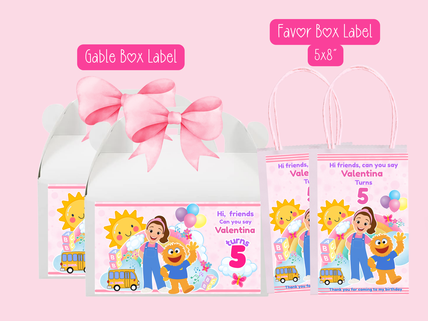 MS Rachel Inspired Printable Party Bundle Kit (Digital file) Personalize in Canva