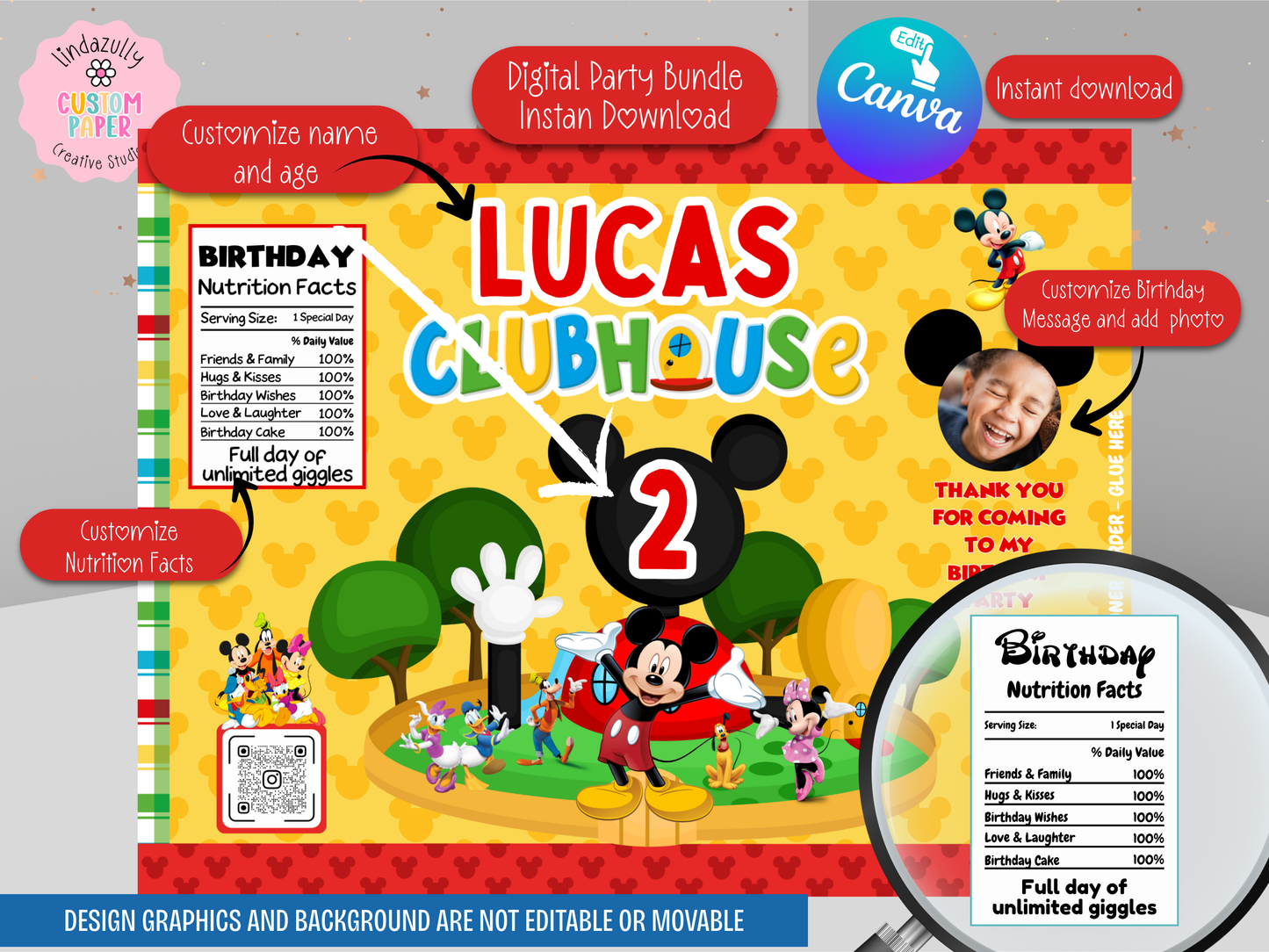 Mickey Mouse Clubhouse Party Bundle (Digital Download) Editable in Canva INTRO PRICE